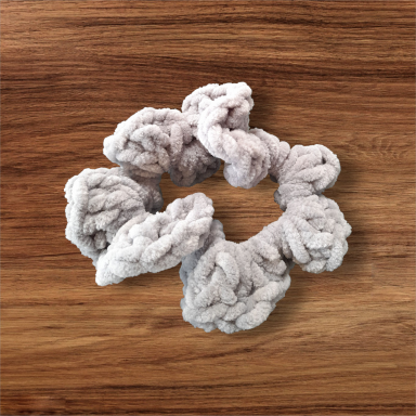 Jumbo Velvet Grey Scrunchie
