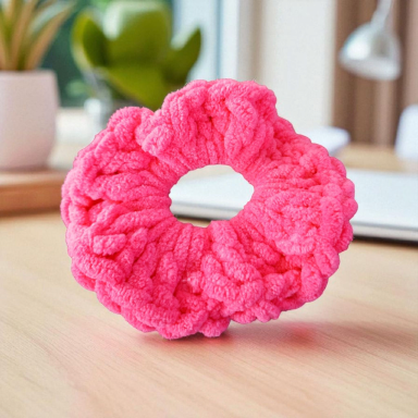 Large Pink Velvet Scrunchie